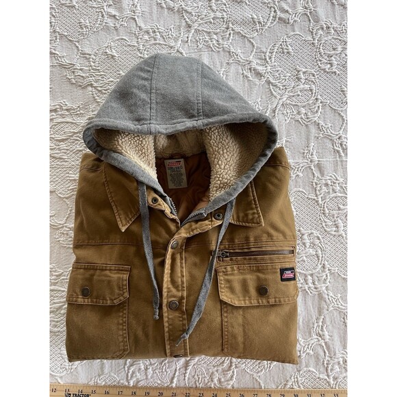 Genuine Dickies Hooded Work Jacket Brown Canvas Quilted Barn Coat 2XL (50-52) - Picture 13 of 16
